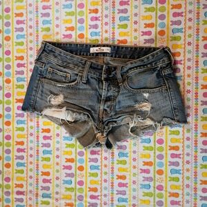 Hollister Blue Distressed Jean Shorts
